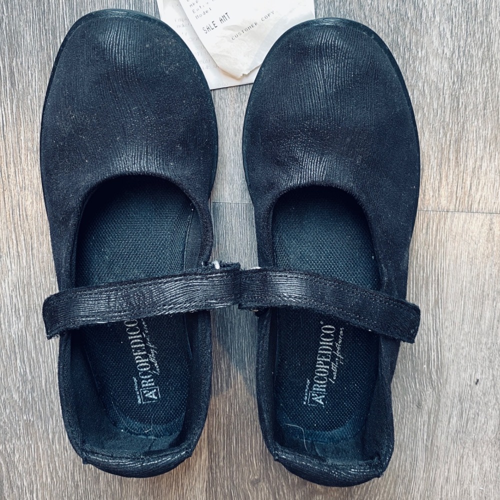 Arcopedico L45 J4 ROC Black Lytech Mary Jane Comfort Flats Womens 38 Retail $120